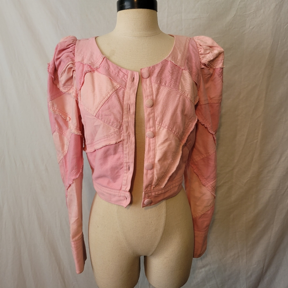 Loveshackfancy Eleora Patchwork Cropped Cotton Ja… - image 5